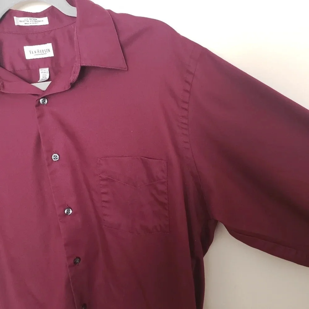 Van Heusen Burgundy Button Down Top